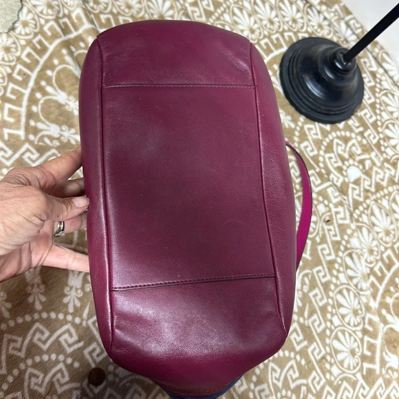 COACH 24693 Park Quilted Color Block CARRIE Leather Pink Blue Suede Purse - Picture 9 of 12